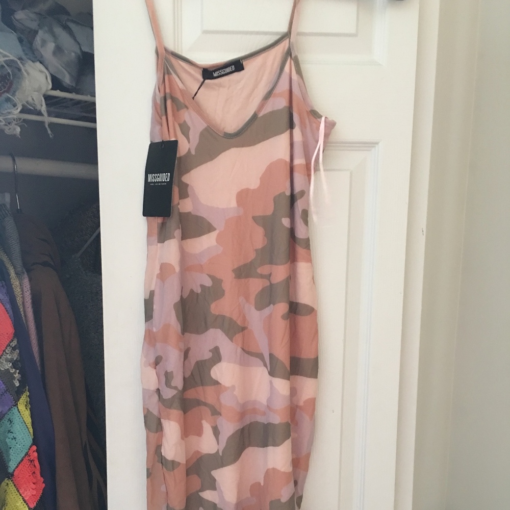 PINK BROWN CAMO DRESS